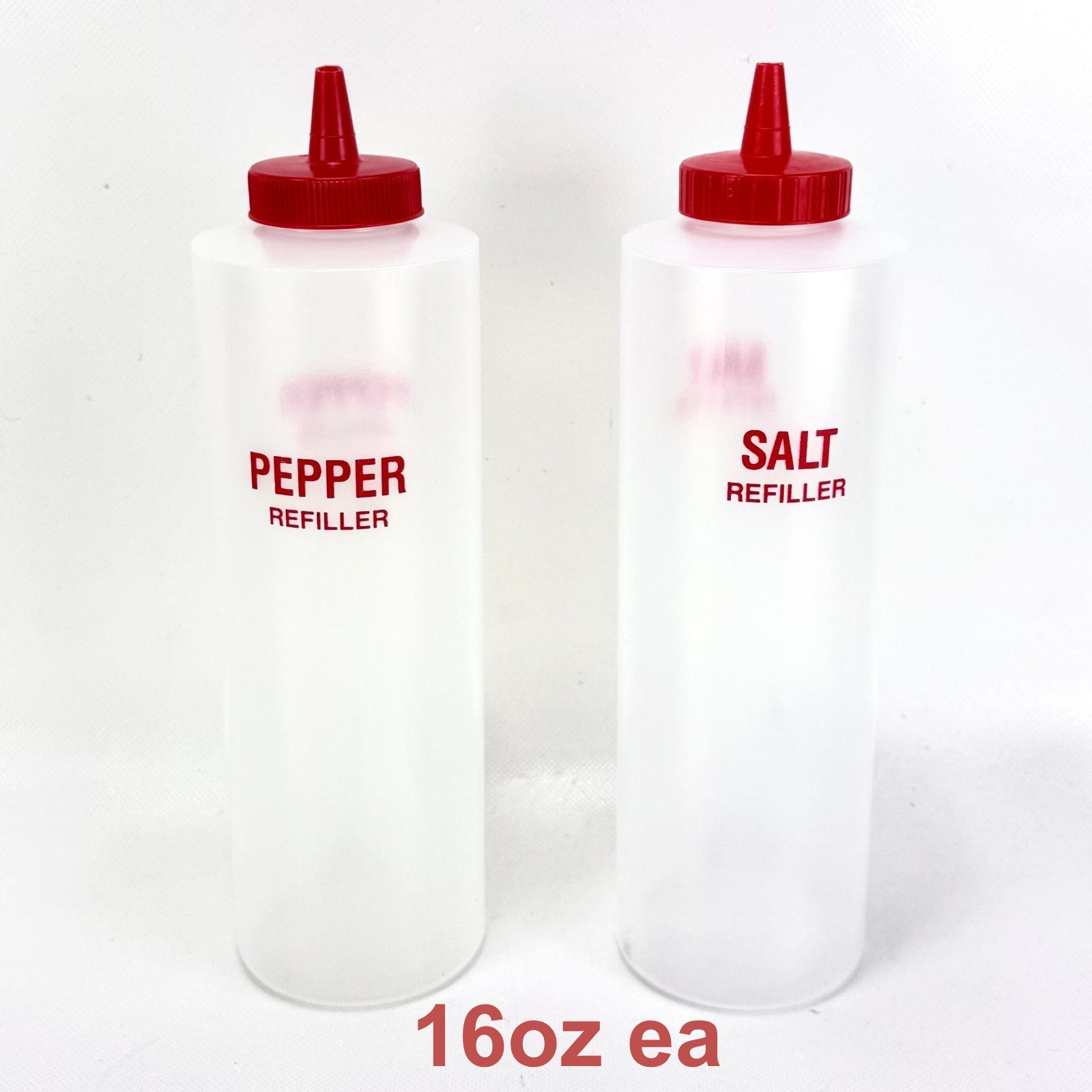 Set of 2 Tablecraft 1278A Salt/Pepper Refiller 16oz Squeeze Bottle Dispenser