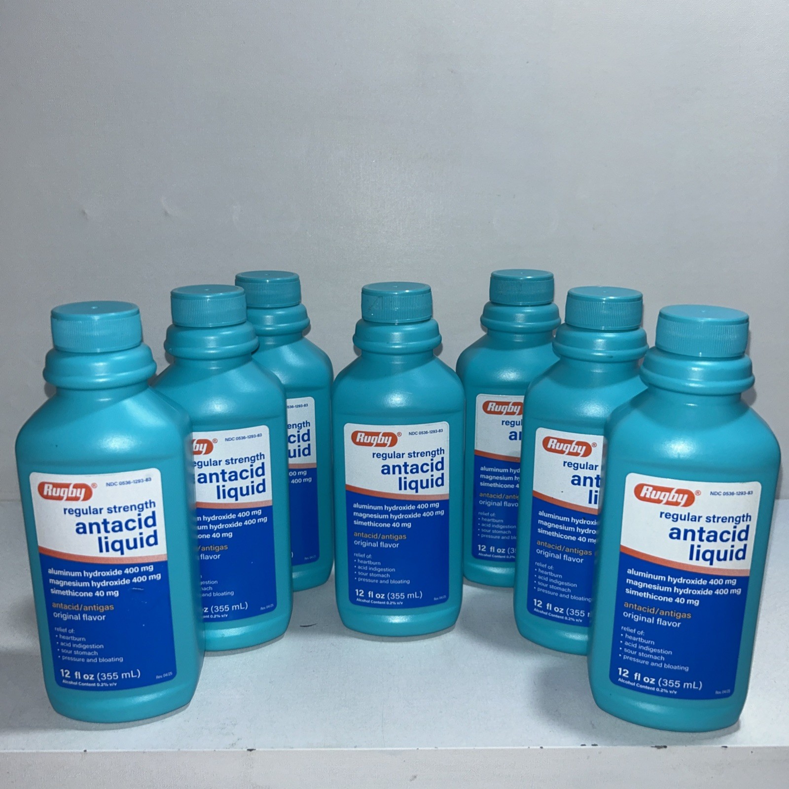 7 New Rugby Regular Strength Antacid Original Flavor 13 Fl Oz Each Slightly Dama