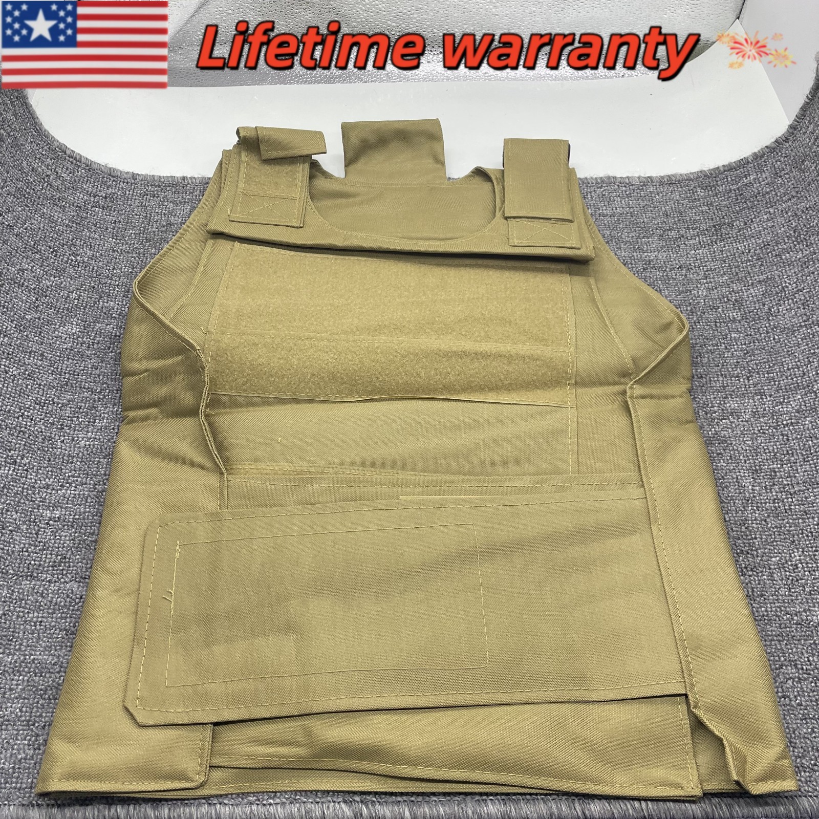 Body Bulletproof Vest Front Back Plates Armor Tactical Jacket Guard Security Kit