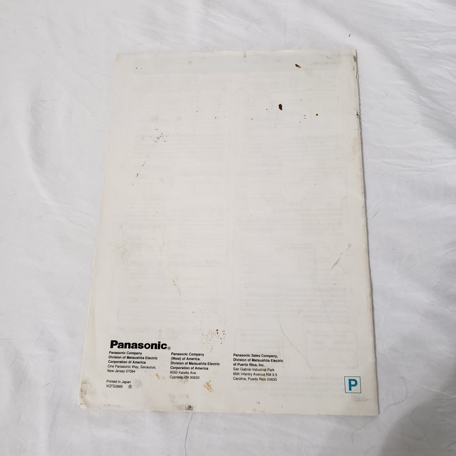 Panasonic Omnivision VHS PV-4308 Operating Instructions Manual Only