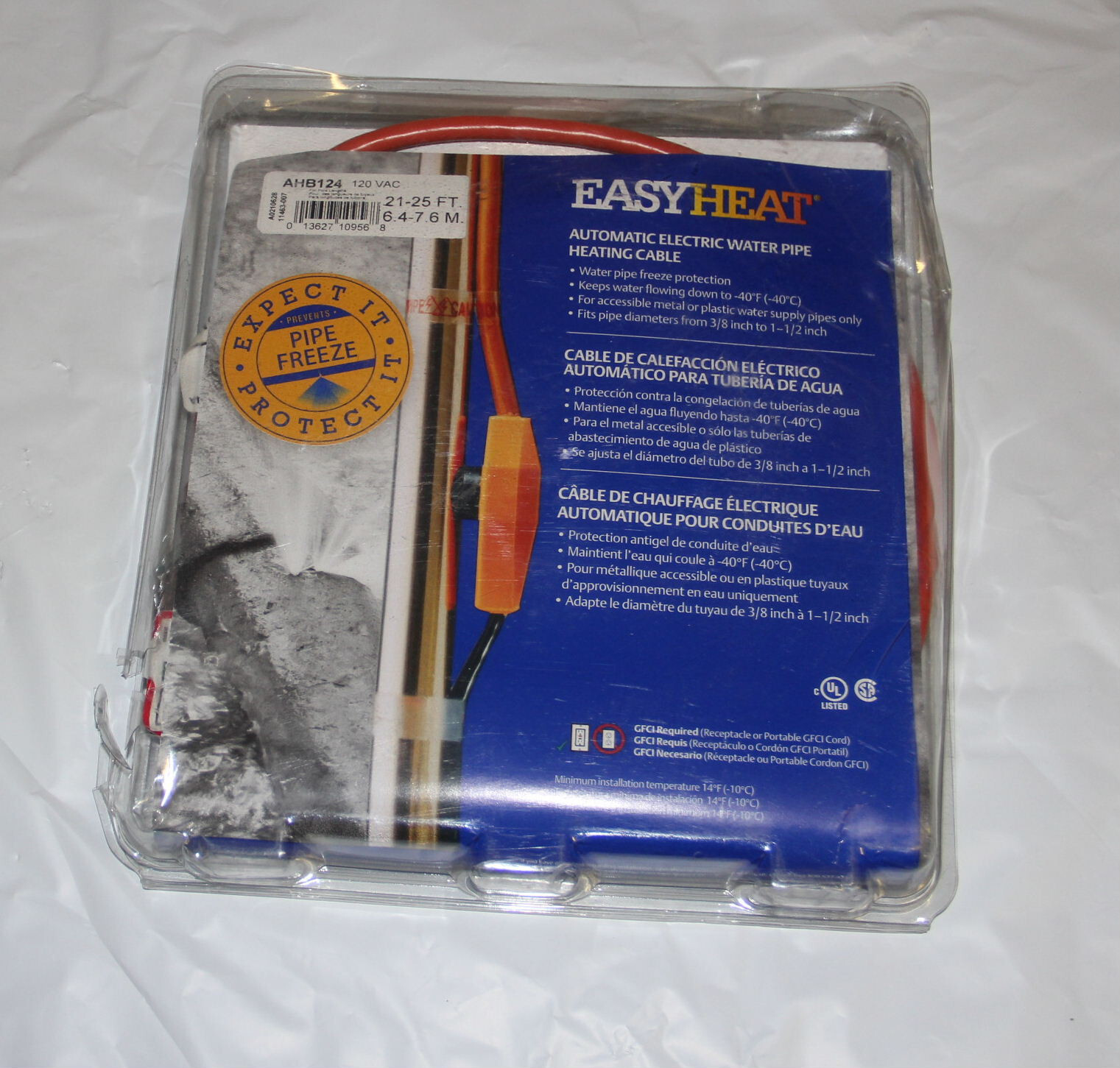 NEW EasyHeat 21-25 FT Automatic  Electric Water Pipe Heating Cable AHB124