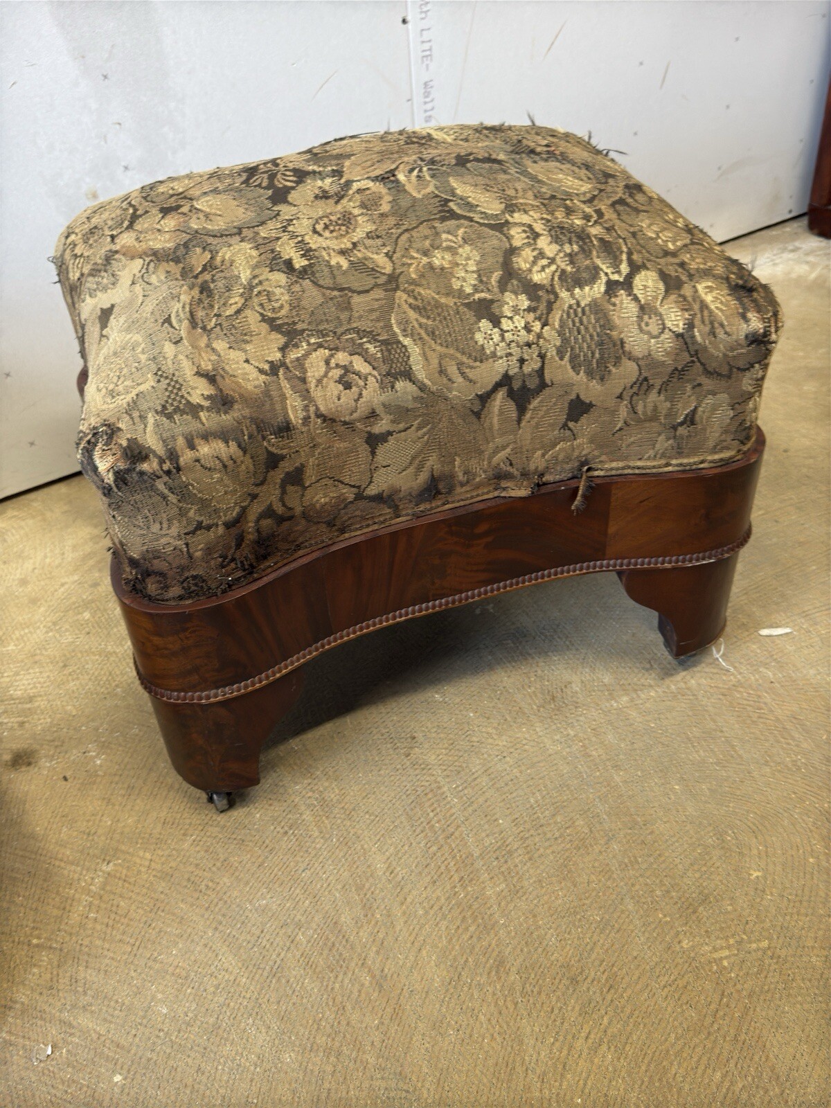 antique empire mahogany foot stools bench PAIR window seats Classical
