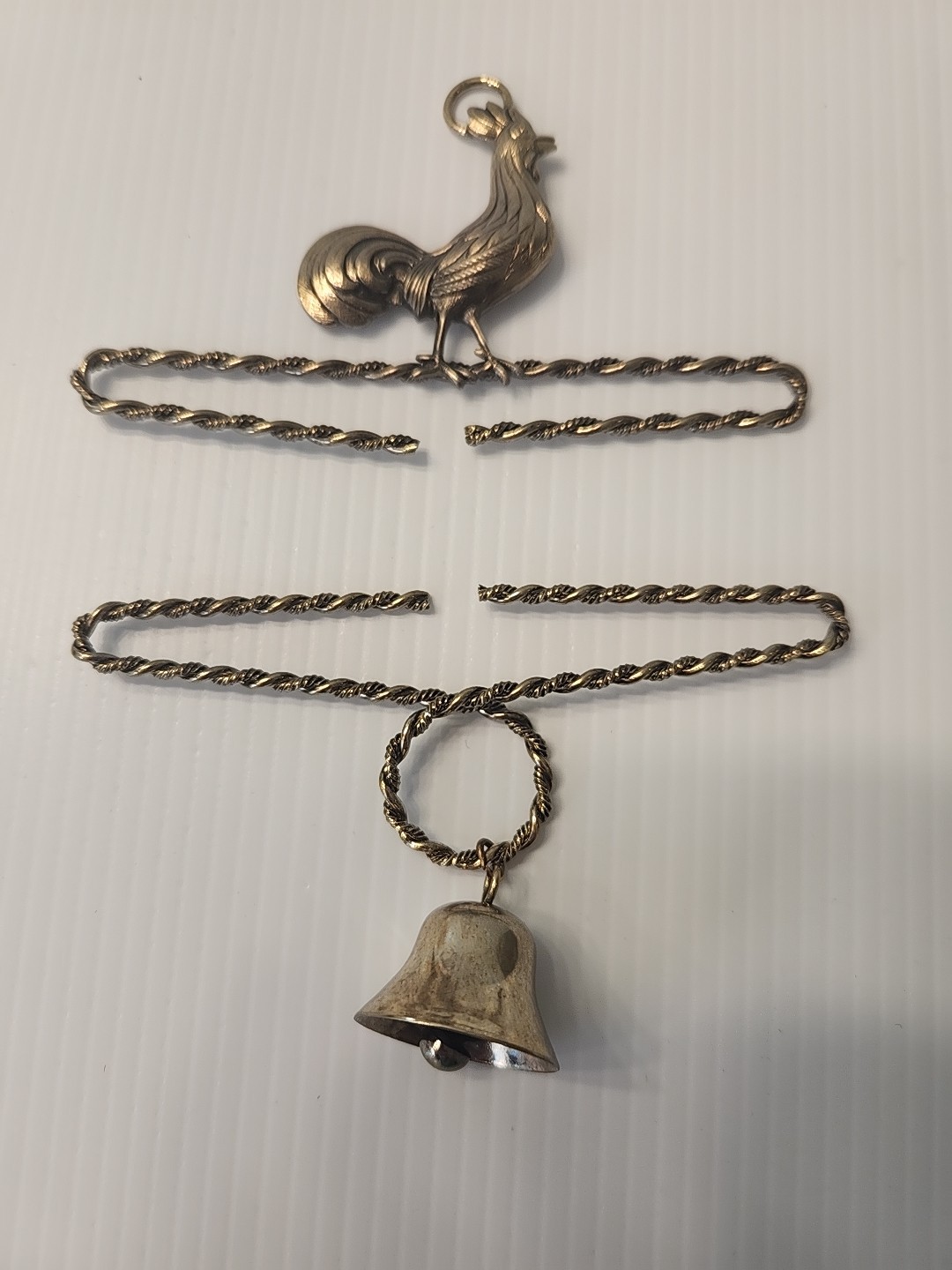 Stitch N Count Bell Pull Hardware 4" Soild Brass Rooster + Bell