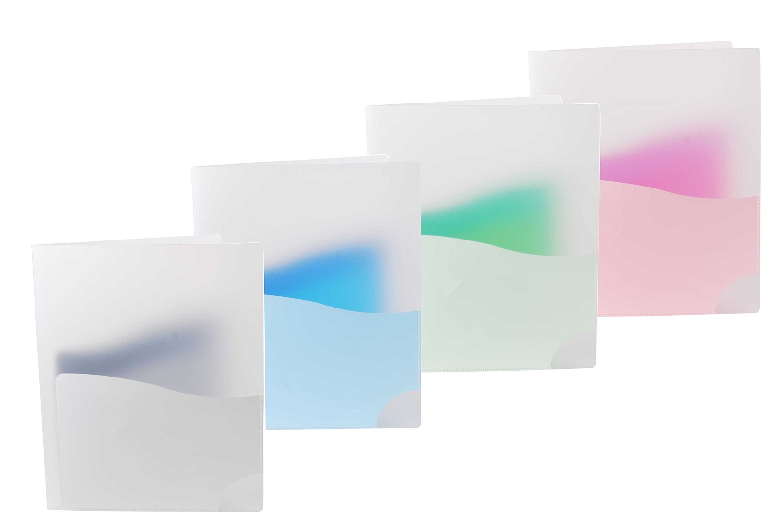 Filexec Products Wave, 3 Pocket Folder, Pack of 4 (50485-3138) Green