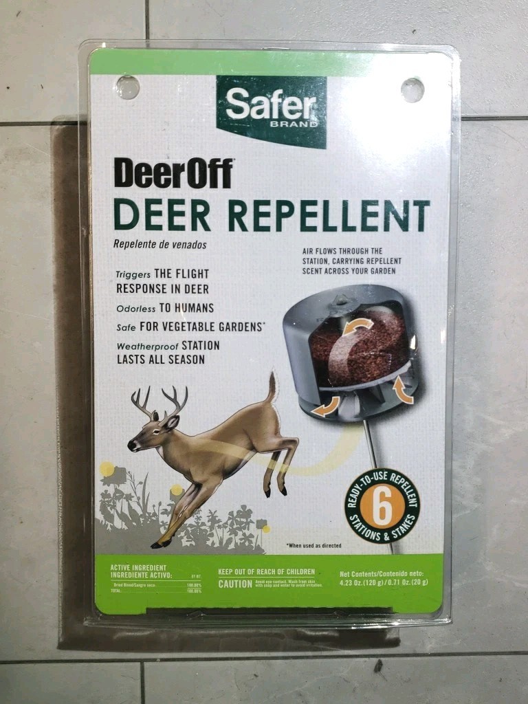 Safer Brand Deer Off - 6 Deer Repelling Stations & Stakes New