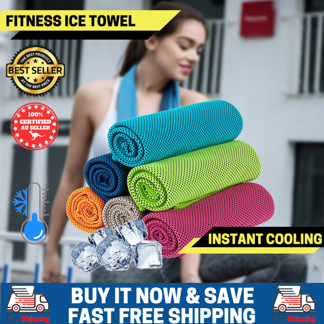 Instant Ice Cooling Towel for Sports Workout Fitness Gym Yoga Hiking Pilates