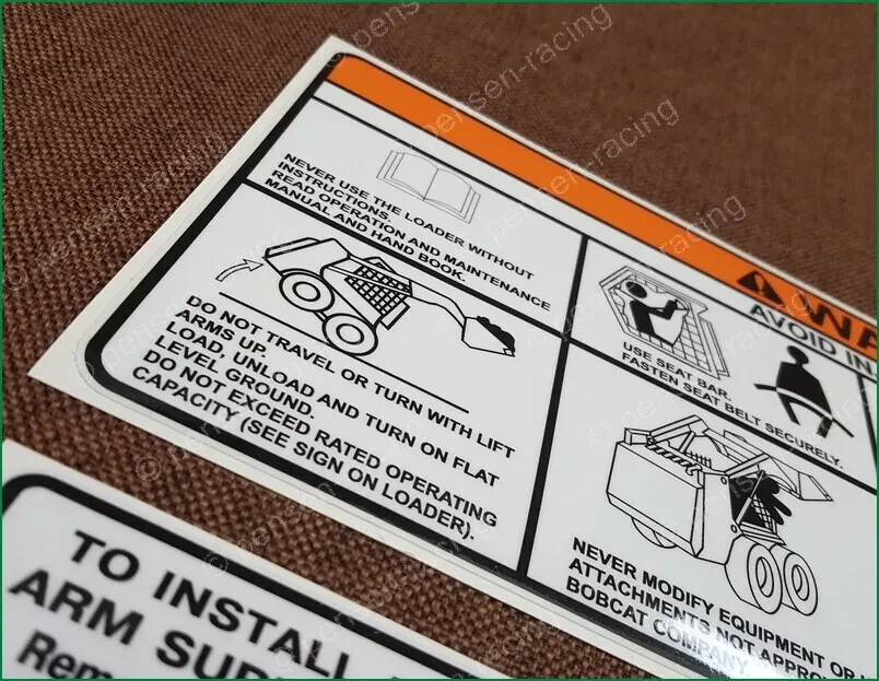 BOBCAT SKID STEER Warning Laminated Decals Stickers 25PC Set Kit Turbo High Flow