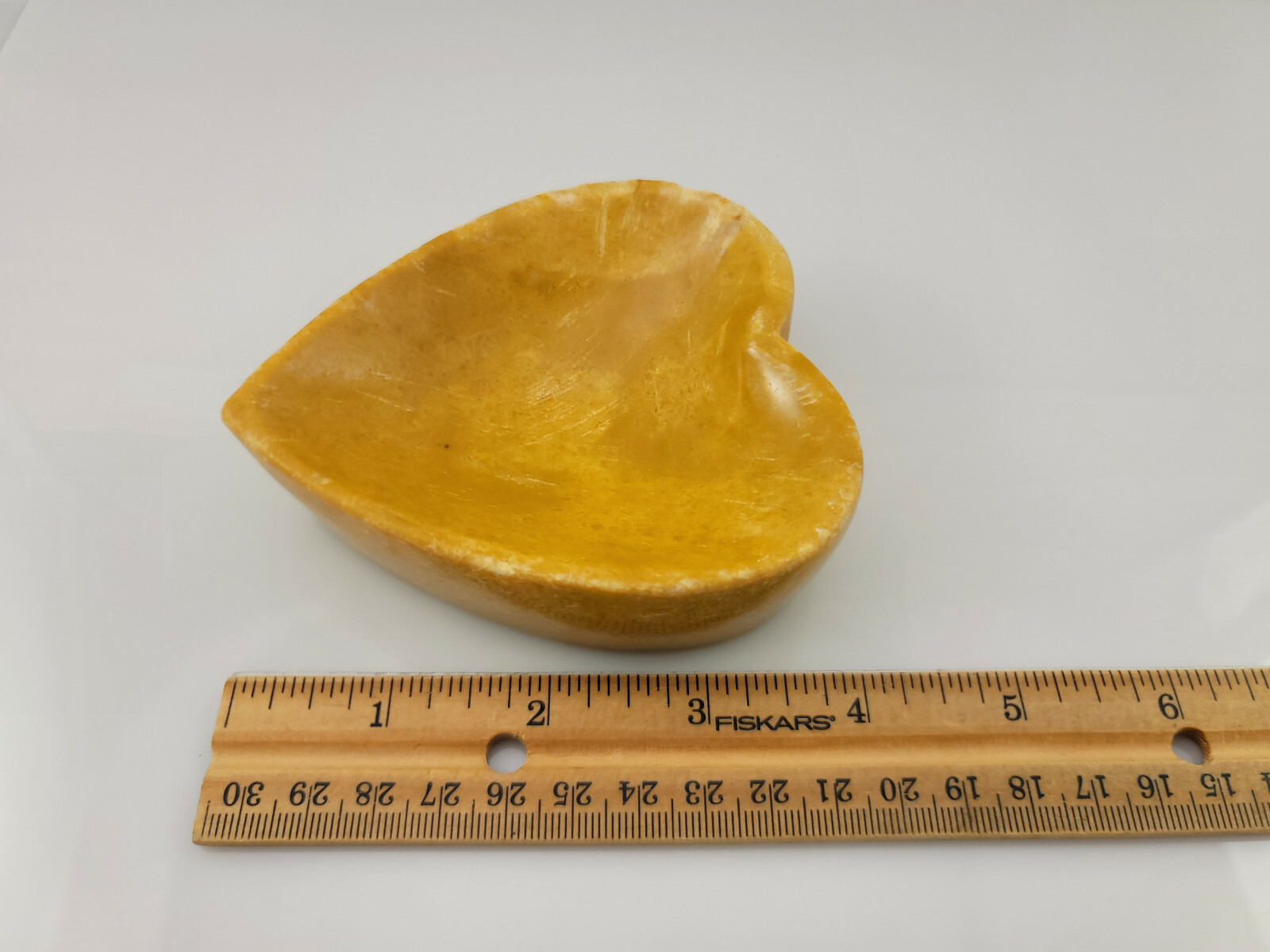 Heart Shape Brown Stone Trinket Dish 3.5 x 3.75 x 1.25 in 12oz