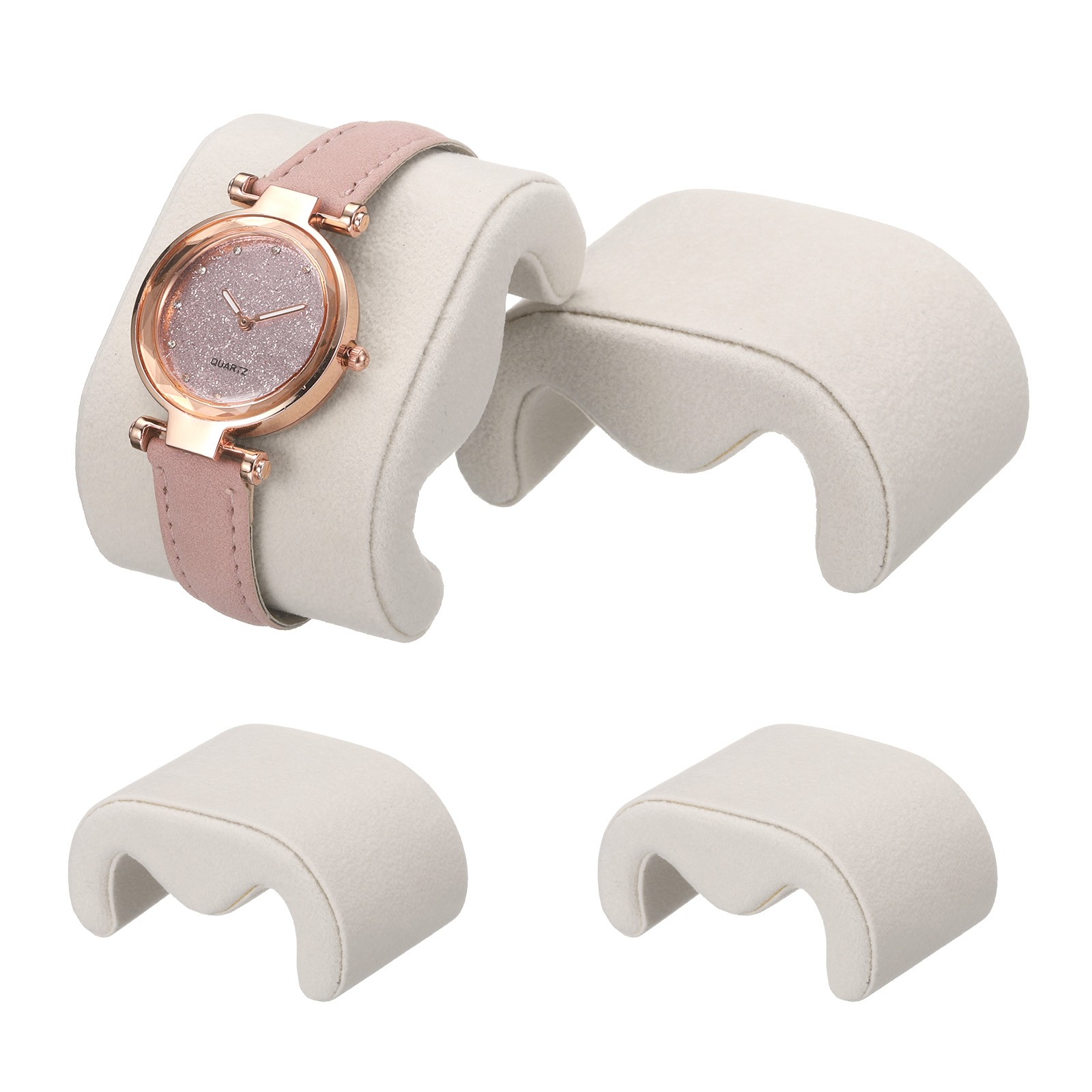 4PACK Watch Case Pillows M Shaped Watch Display Pillow Beige