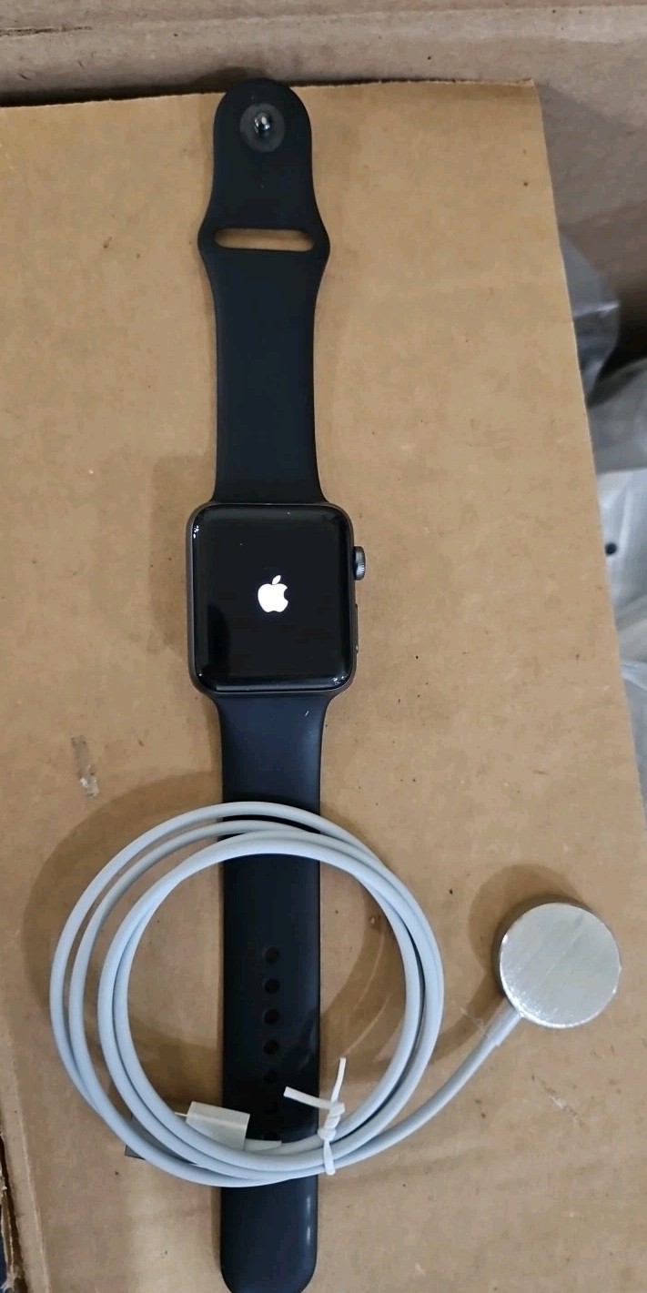 Apple Watch Series 3 42mm GPS Gray Aluminum Case w/ Black Sport Band Smartwatch