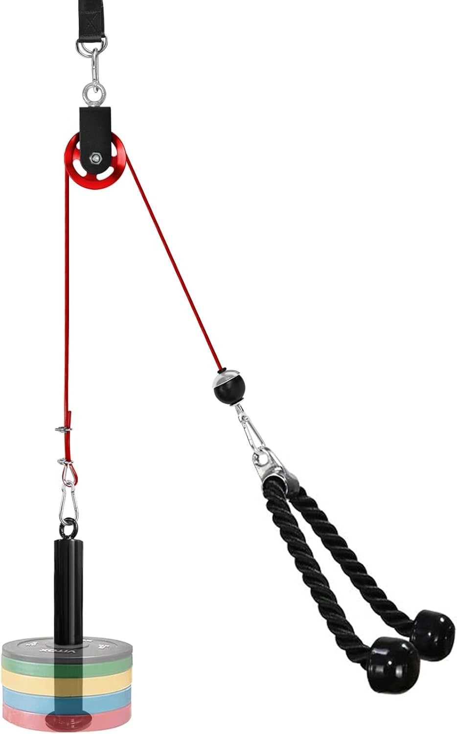 Home Gym Cable Machine Pulley System - Black