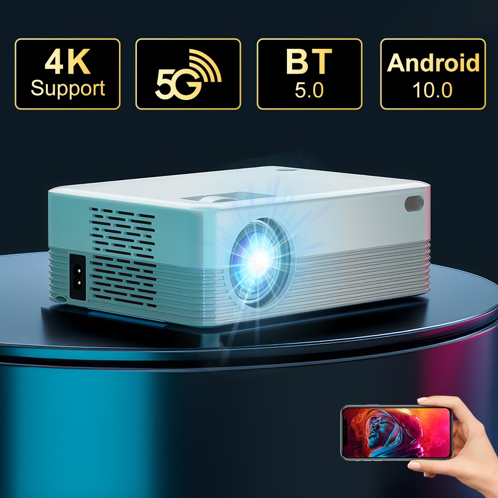 4K Mini Projector 8000 Lumen LED 1080P WiFi Bluetooth UHD Portable Home Theater