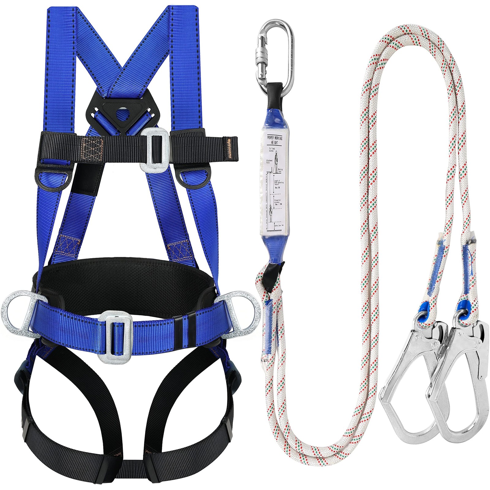 Safety Harness Fall Protection Kit - Full Body Roofing harnesses with Shock A...