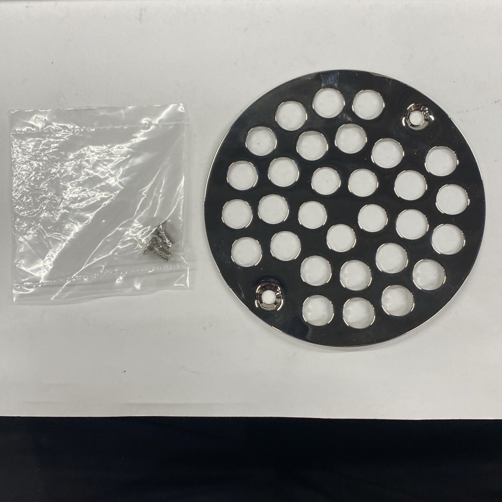 Westbrass 4" O.D. Sold Brass Shower Strainer Cover, Plated Brass, D3192-05