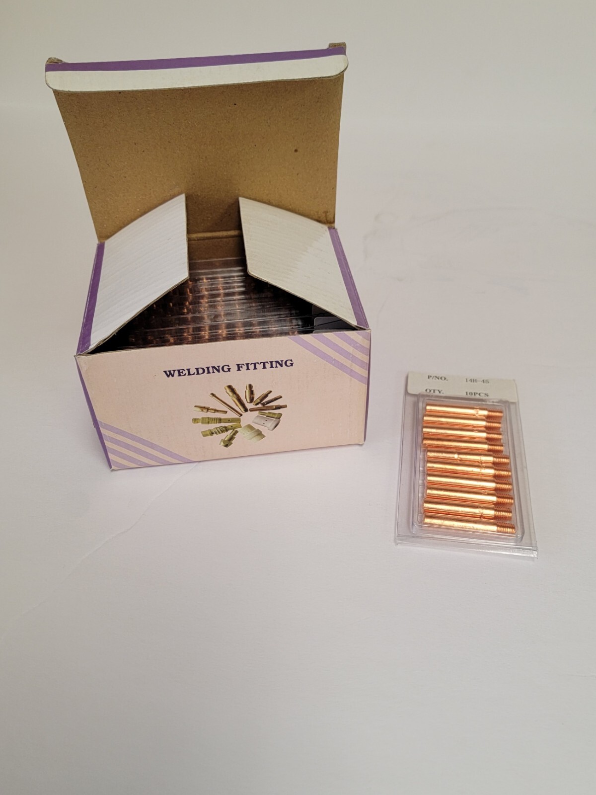 TWECO STYLE.  WELDER FITTING CONTACT TIPS. 14H-45. NEW. QTY - 100.