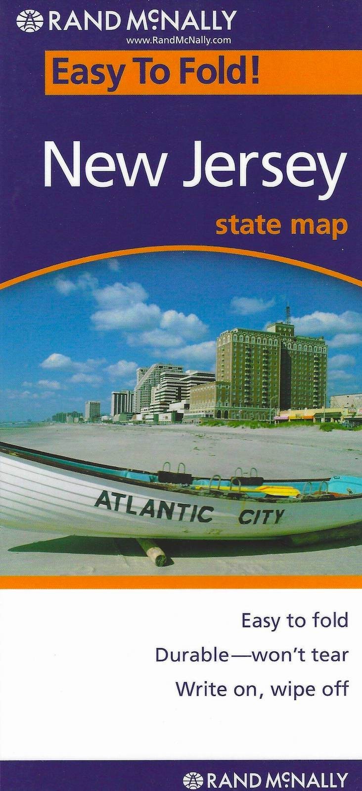 New Jersey, Easy-to-Fold, Laminated State Map, Rand McNally (Folded & Laminated)