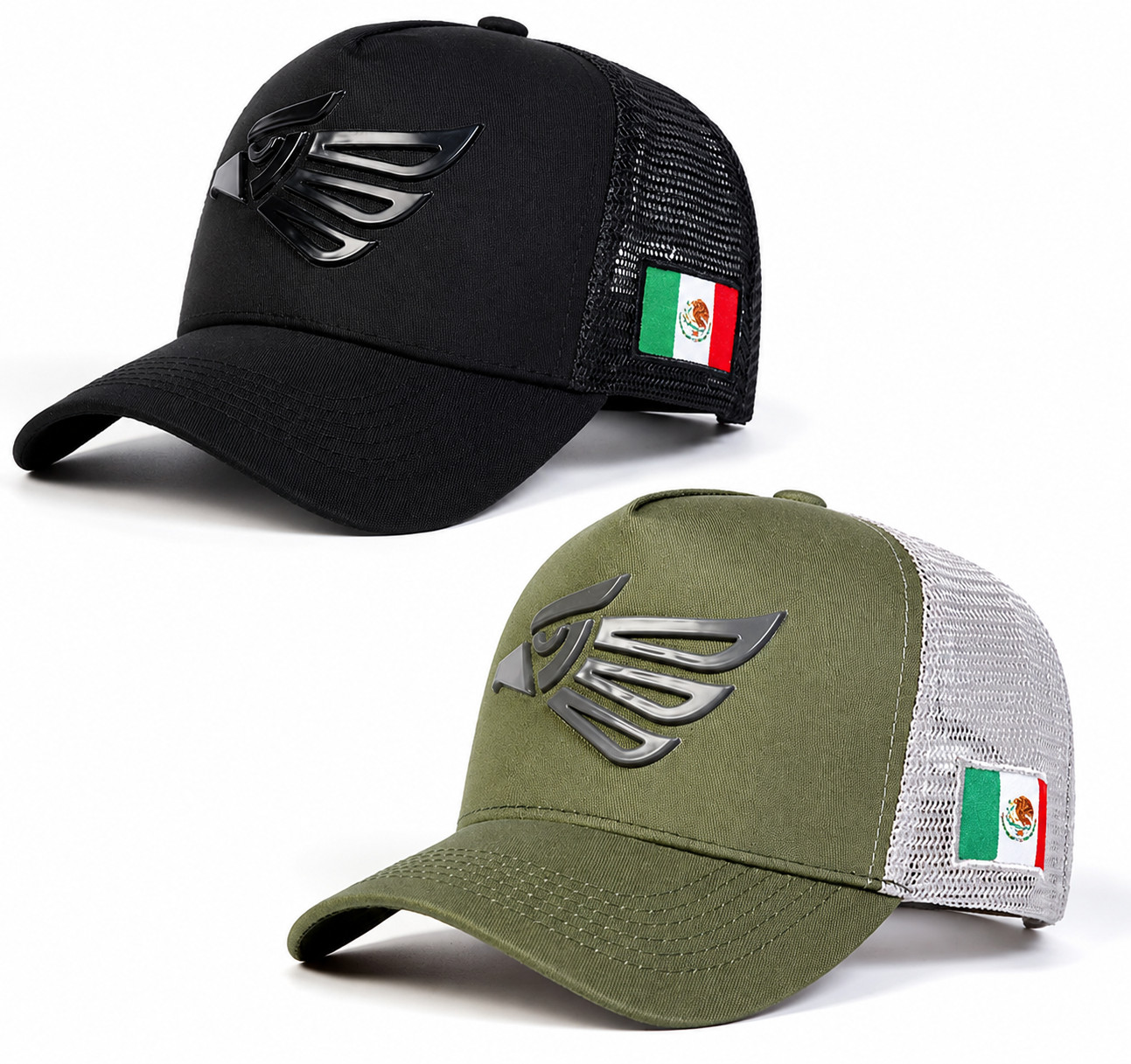 Mexican Eagle Baseball Caps Adjustable Embroidery Logo Mexico Flag Trucker Hat