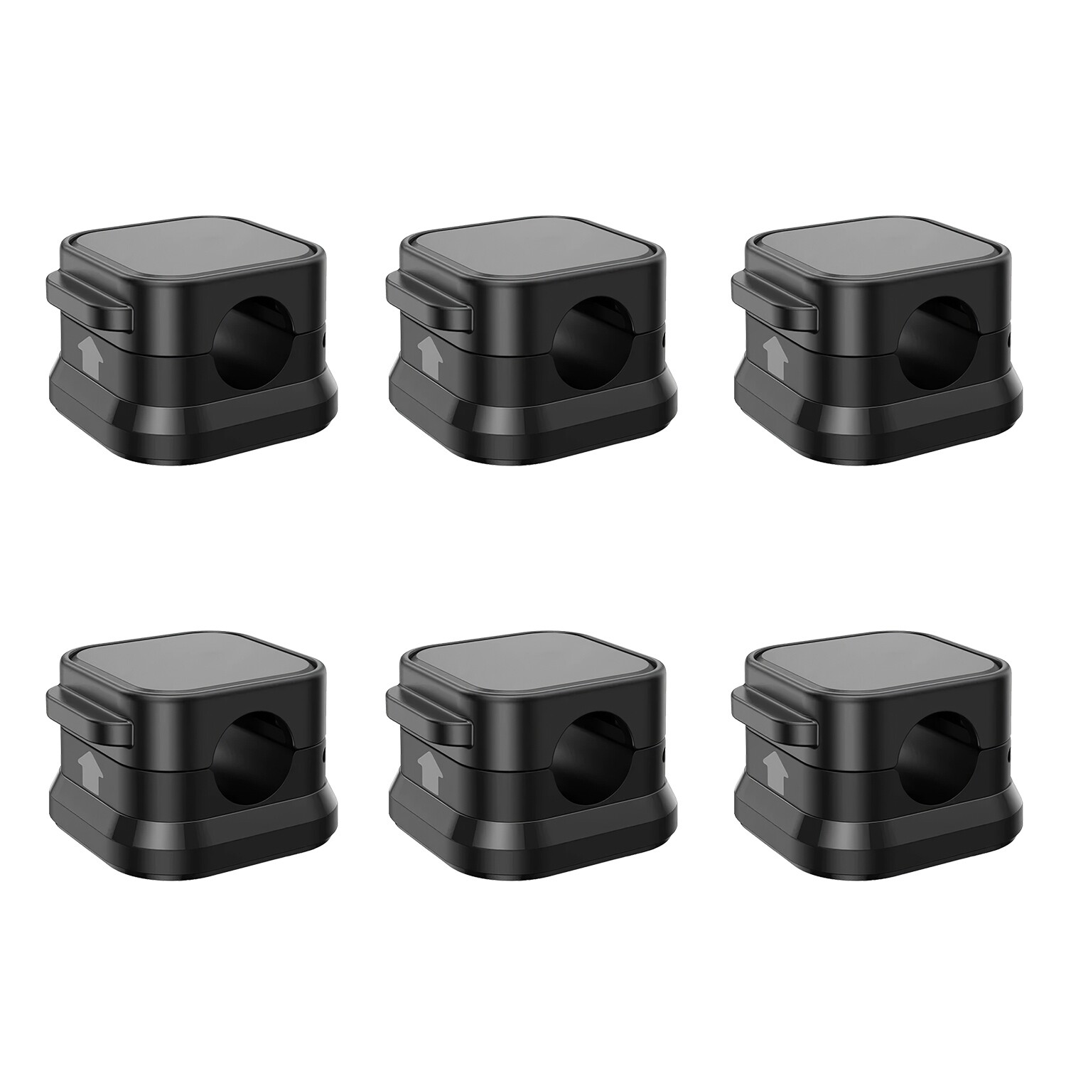 Magnetic Cable Clips Wire Organizer – 6 Pack Black – Cord Management