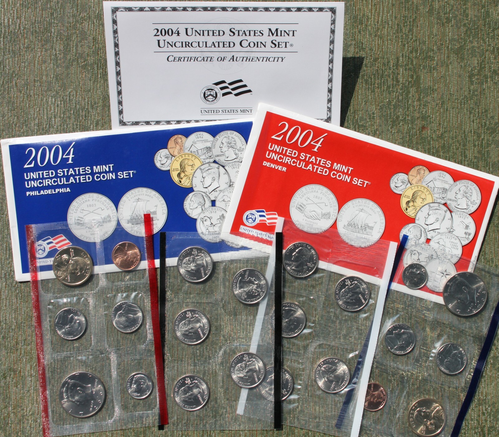 2004 P and D Annual United States Mint Uncirculated 22 Coin Set Complete