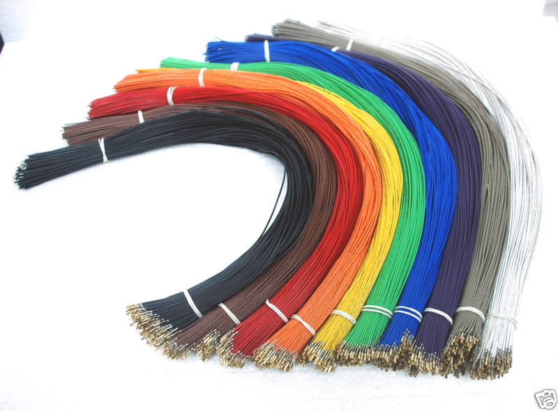 50pc Dupont 2.54mm Female Pin + Wire 24AWG 1007 UL CSA L= 45cm Color= 10