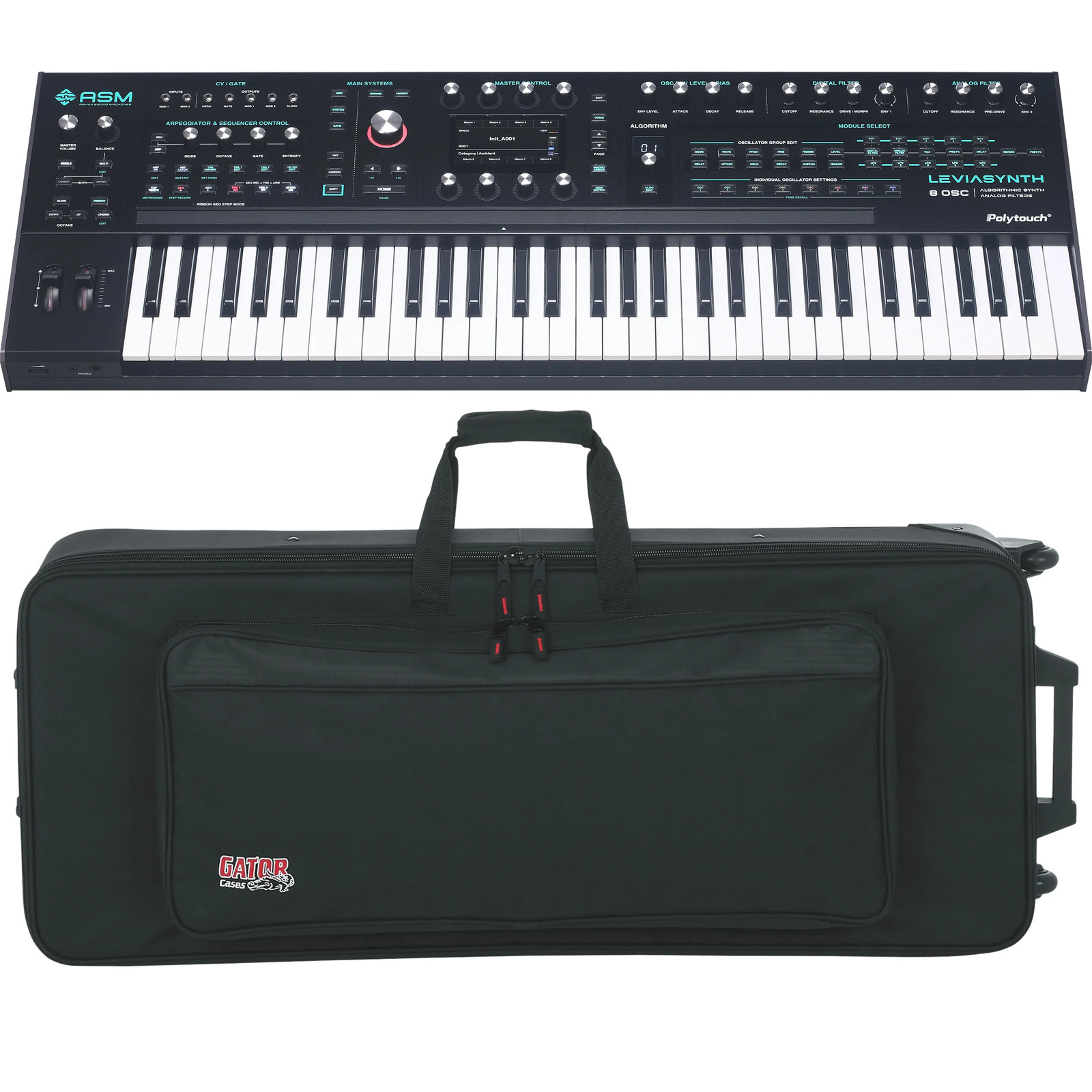 ASM Leviasynth Keyboard 16-Voice Algorithmic Synthesizer CARRY BAG KIT