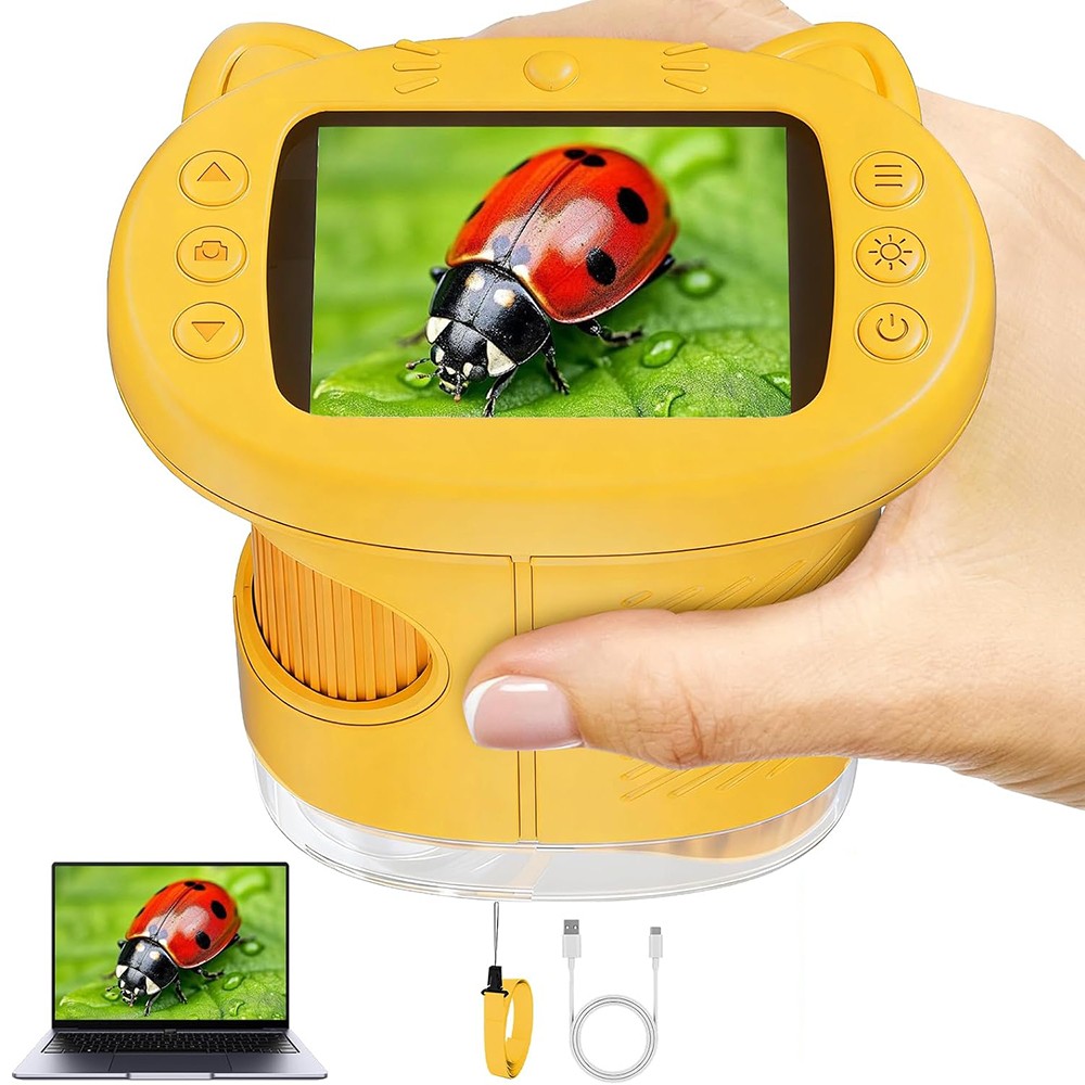 Microscope - 1000X Handheld Pocket Microscope W/2.4" IPS Screen...
