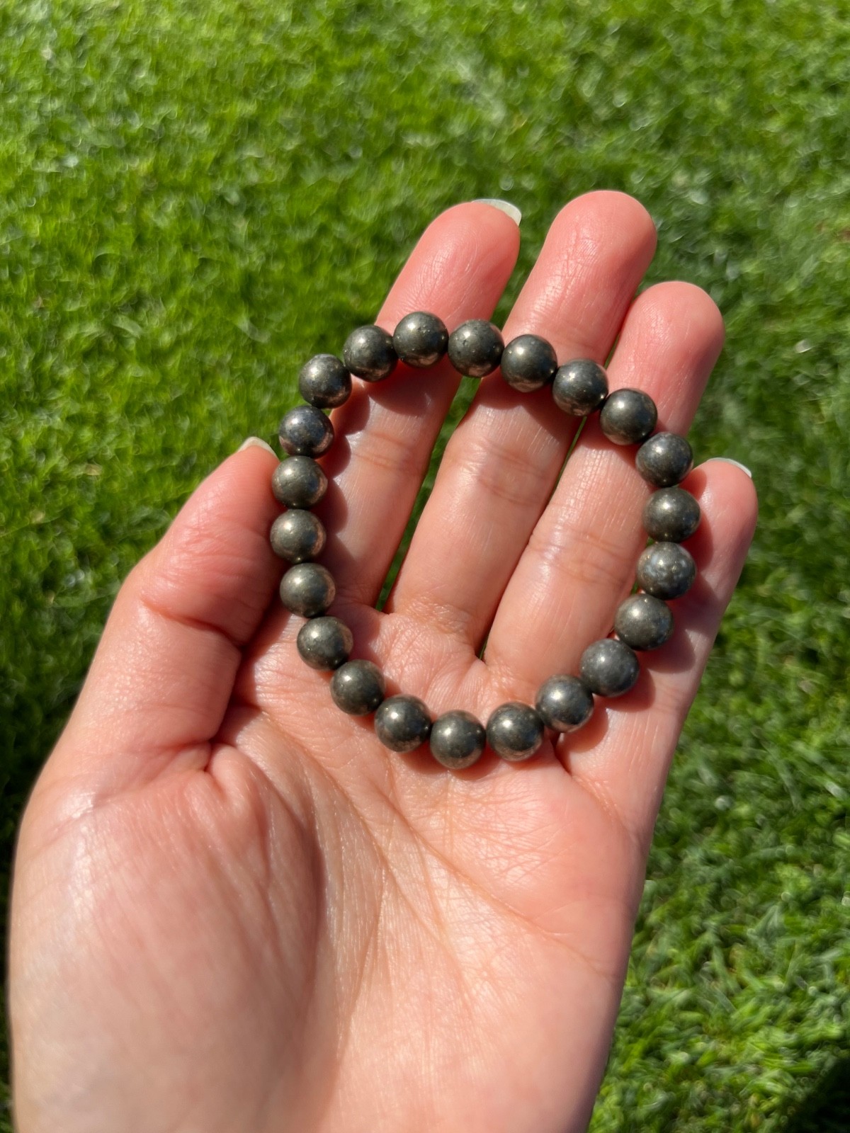2 Pack Handmade Stretch Bracelets 8mm Beads Pyrite & Labradorite