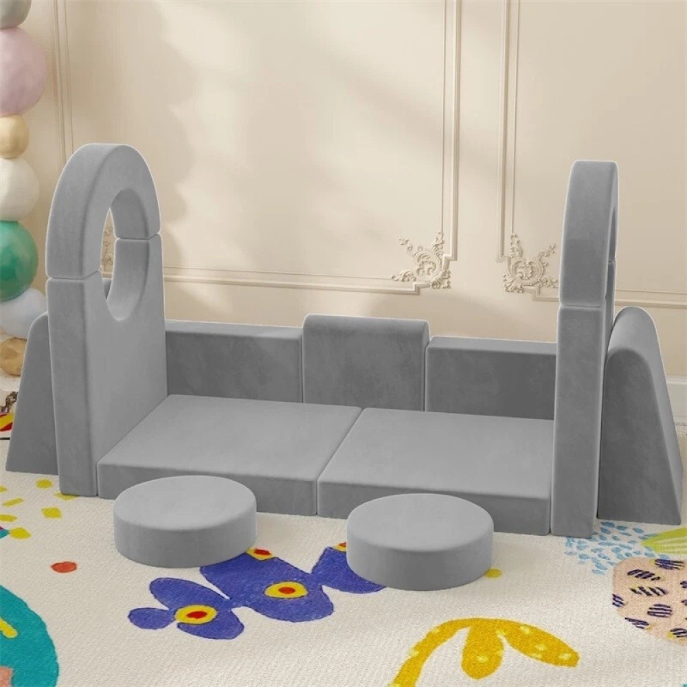 13PCS Modular Kids Play Couch, Foam Building Sofa Cushions & Fort for Boys Girls