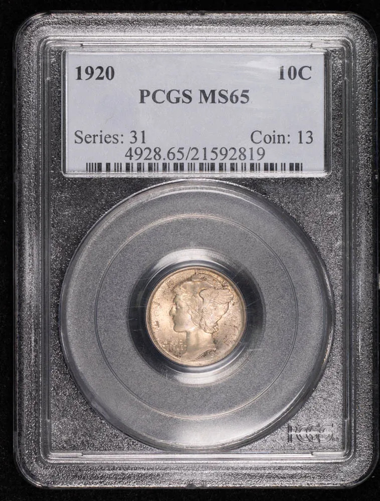 1920 P Dimes Winged Liberty Head or Mercury PCGS MS-65