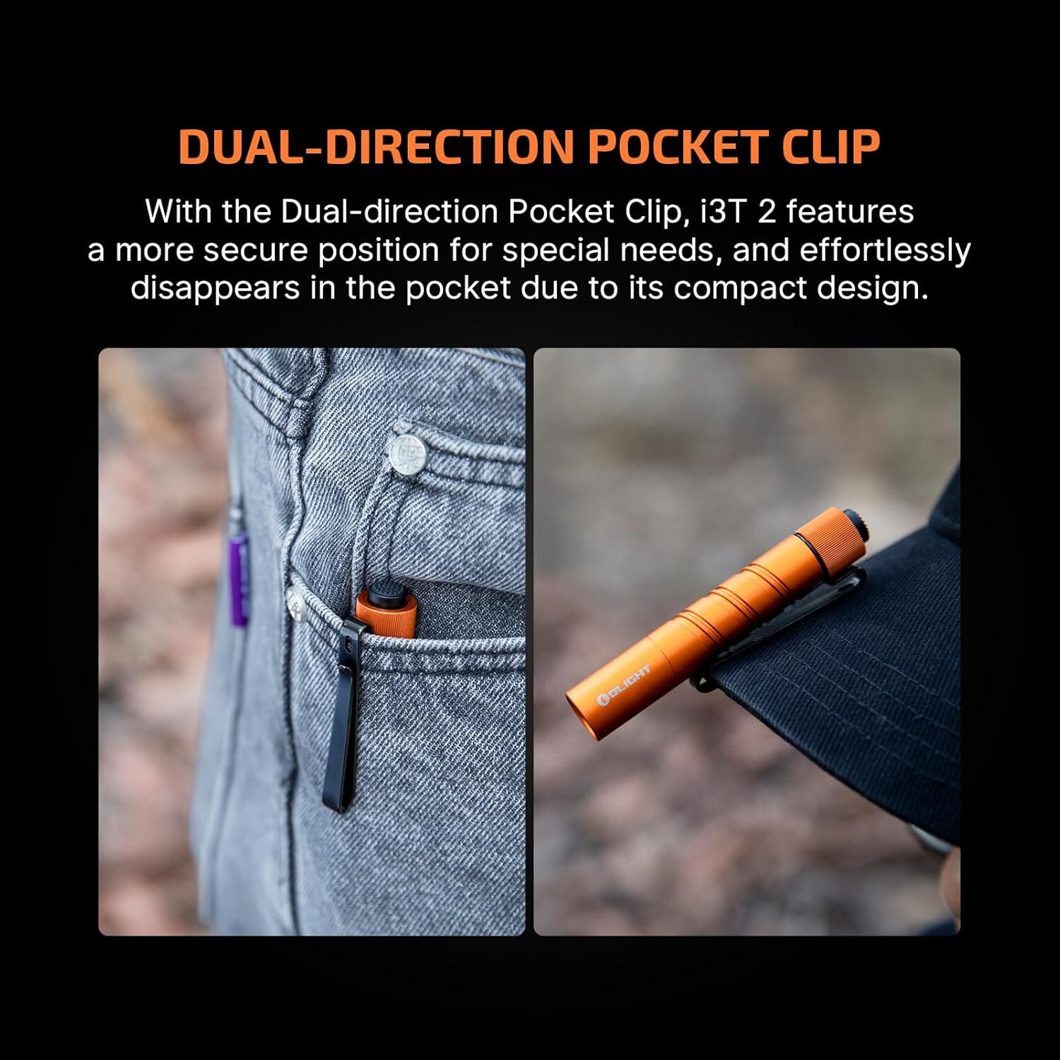 Olight I3T 2 EOS Orange Dual-Output Tail Switch Flashlight, 200/300 Lumens
