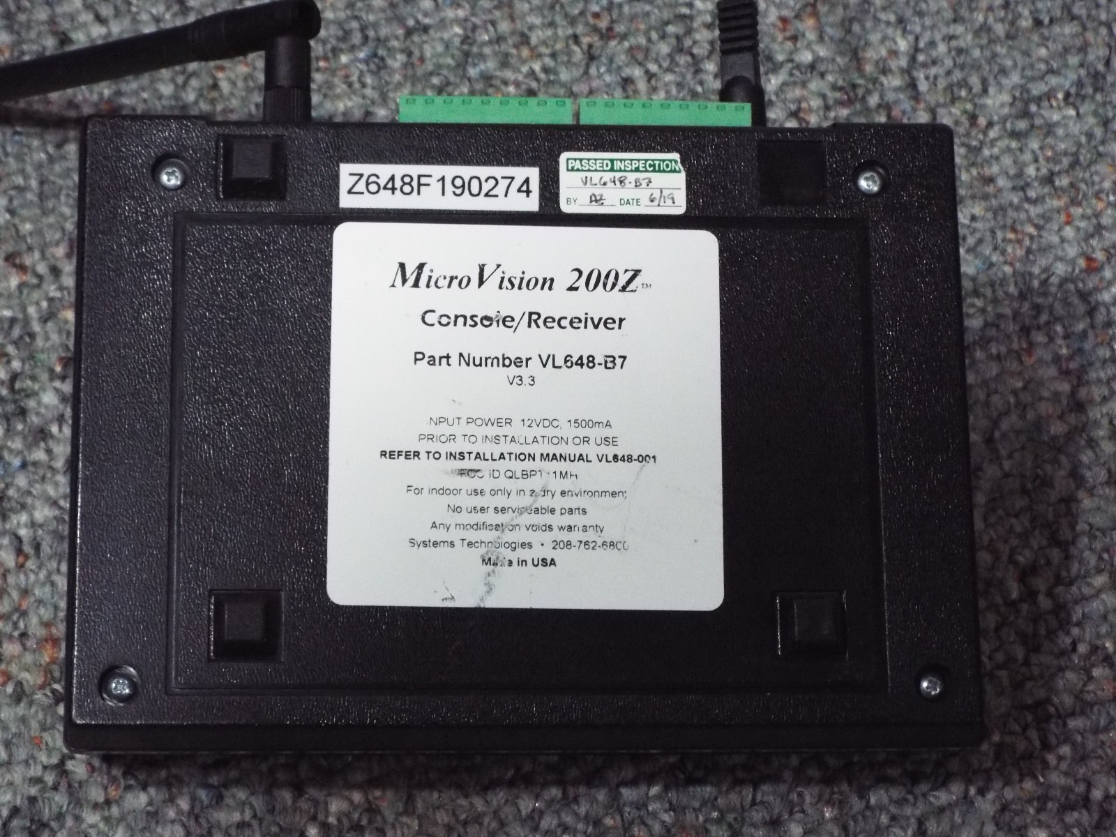 MicroVision 200Z Console Receiver VL648-B7 with power source
