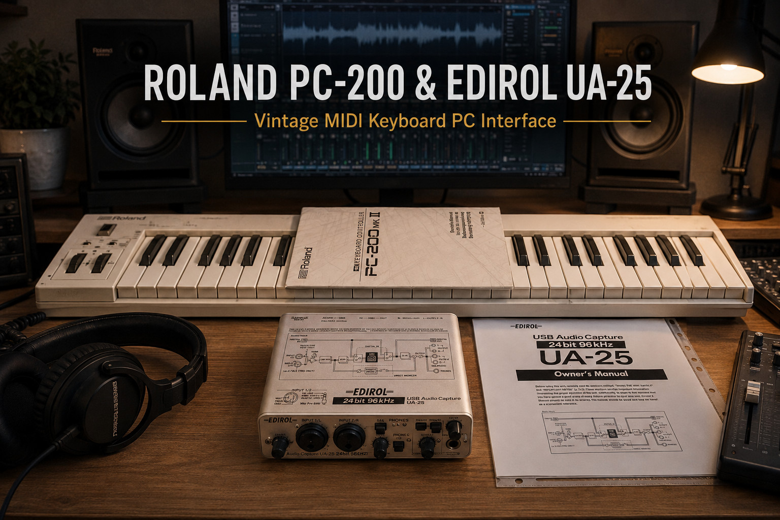 ROLAND PC-200 & Edirol UA-25 🌈RaRe🌈 Vintage Midi Keyboard PC Interface