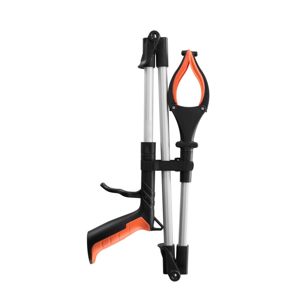 43" Foldable Reacher Grabber Tool with Rotating Head & Magnetic LED Light