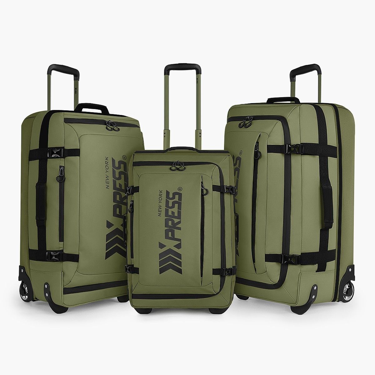 3 Piece Softside Luggage Set Heavy-Duty Waterproof Travel Bags 20in/26in/30in