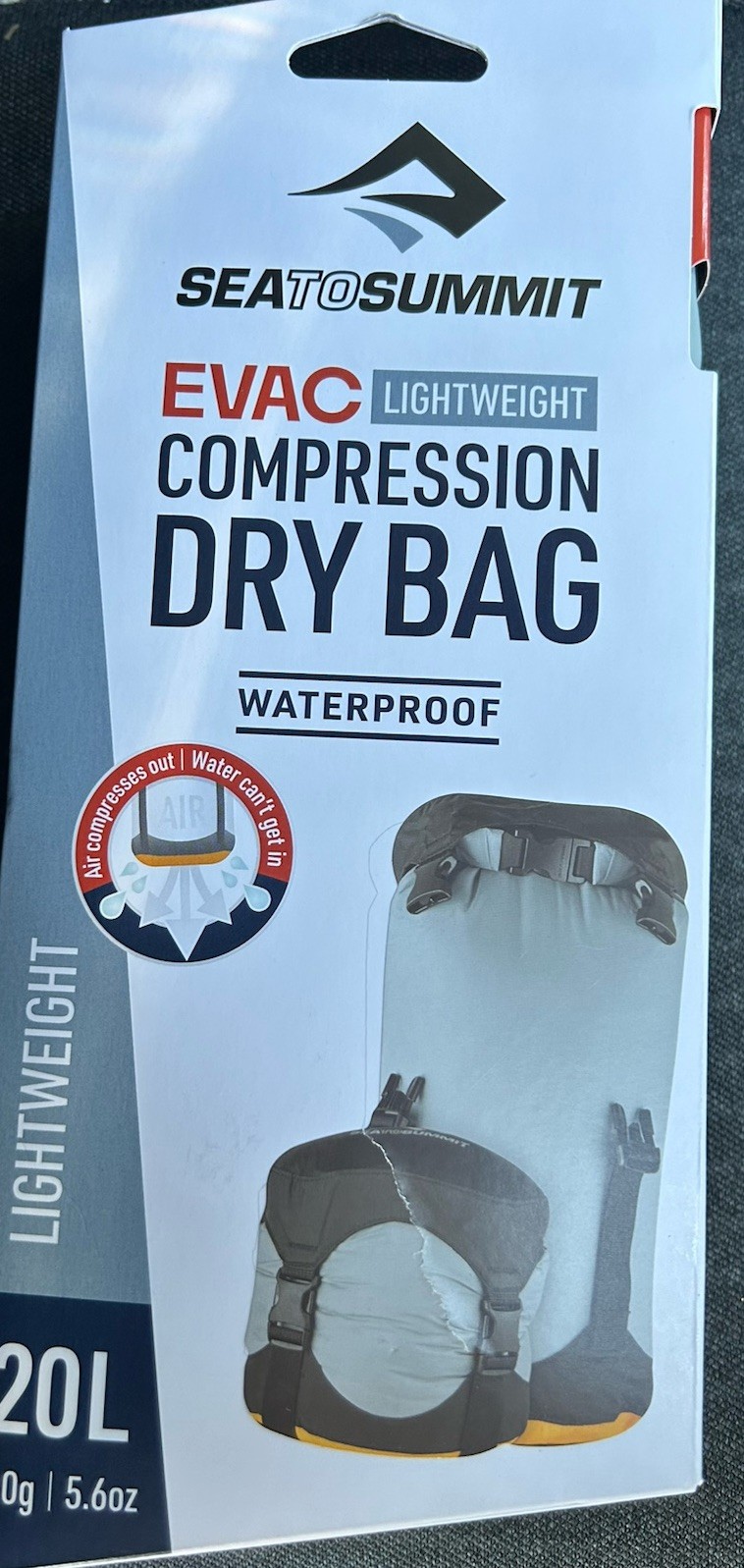 Sea to Summit Lightweight EVAC Compression Dry Bag 20L High Rise Gray.