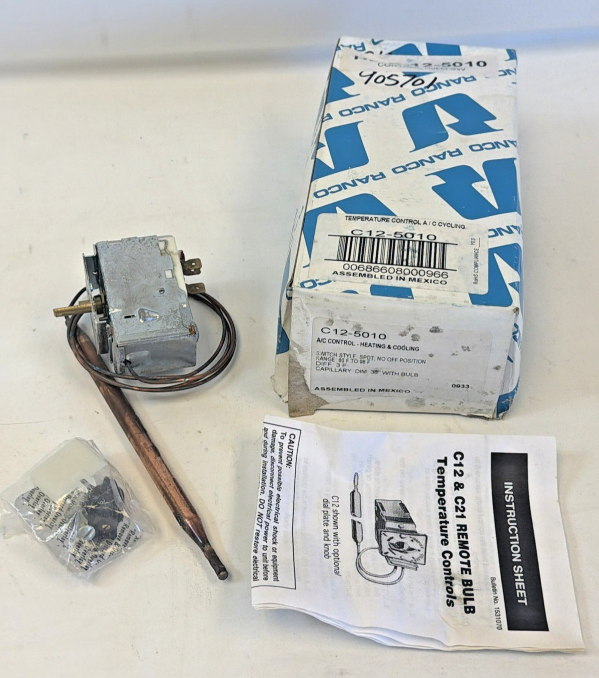 RANCO C12-5010 A/C Control Heating and Cooling C12-5010-070 *NOS NEW IN BOX*