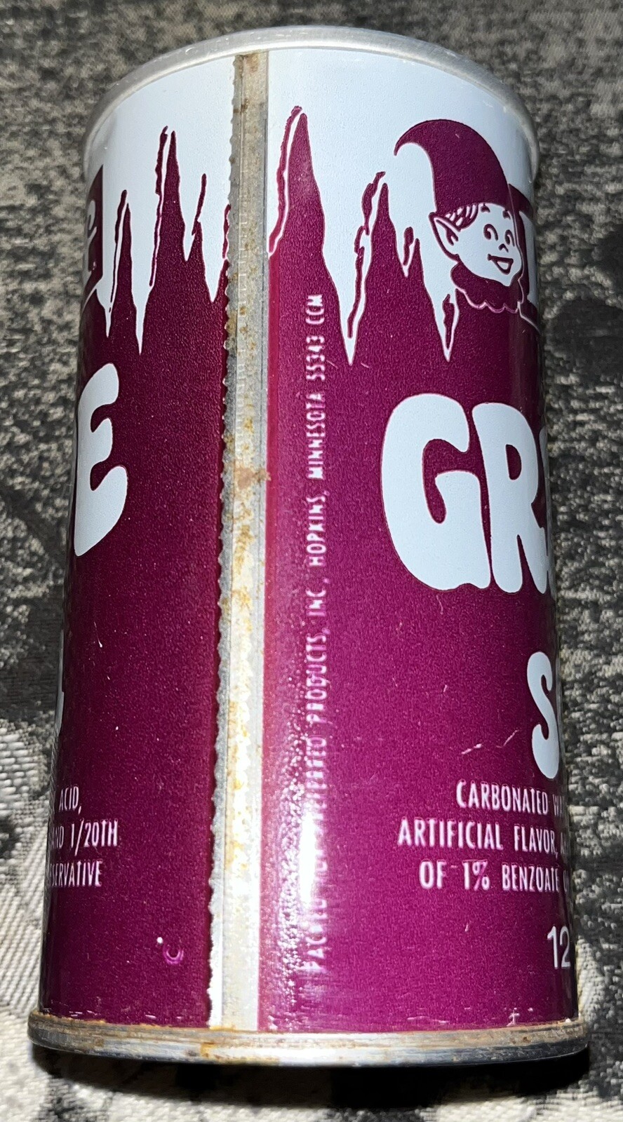 VINTAGE ELF GRAPE SODA PULL TAB STEEL CAN
