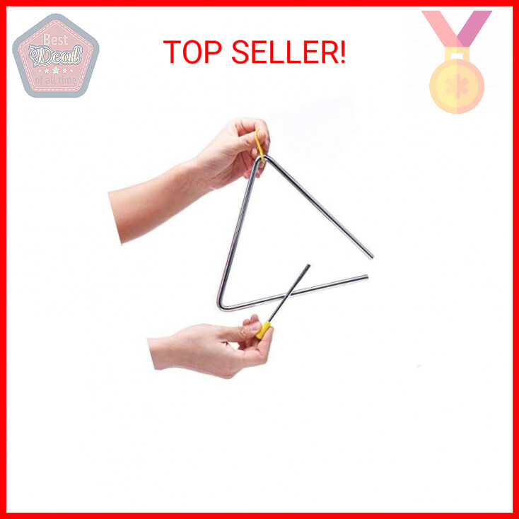 8 Inch Musical Steel Triangle Percussion Instrument With Striker