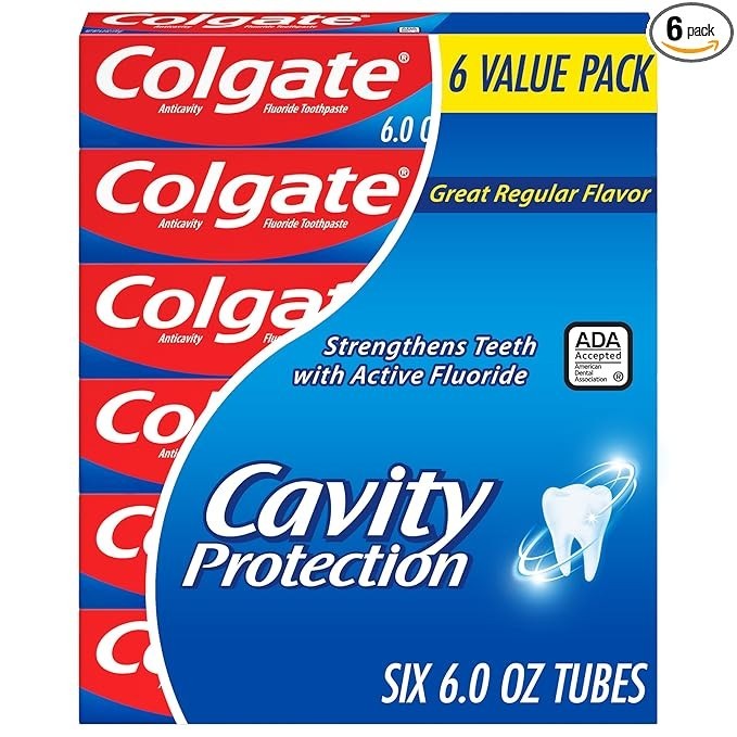 Colgate Cavity Protection Toothpaste with Fluoride, 6 Ounce (Pack of 6)