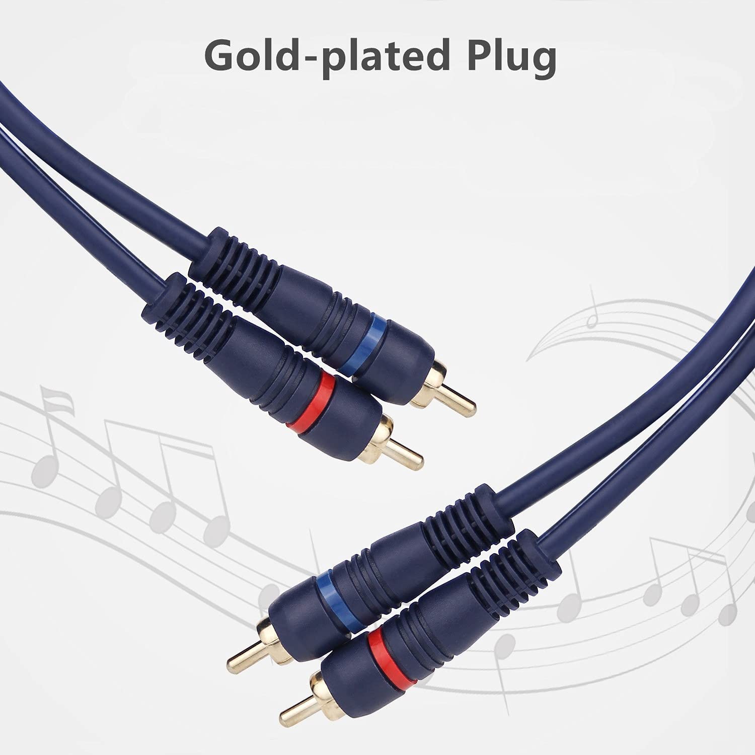 UIInosoo RCA Cable With Ground Wire, 6ft Turntable Gold Plated 2RCA 6ft,