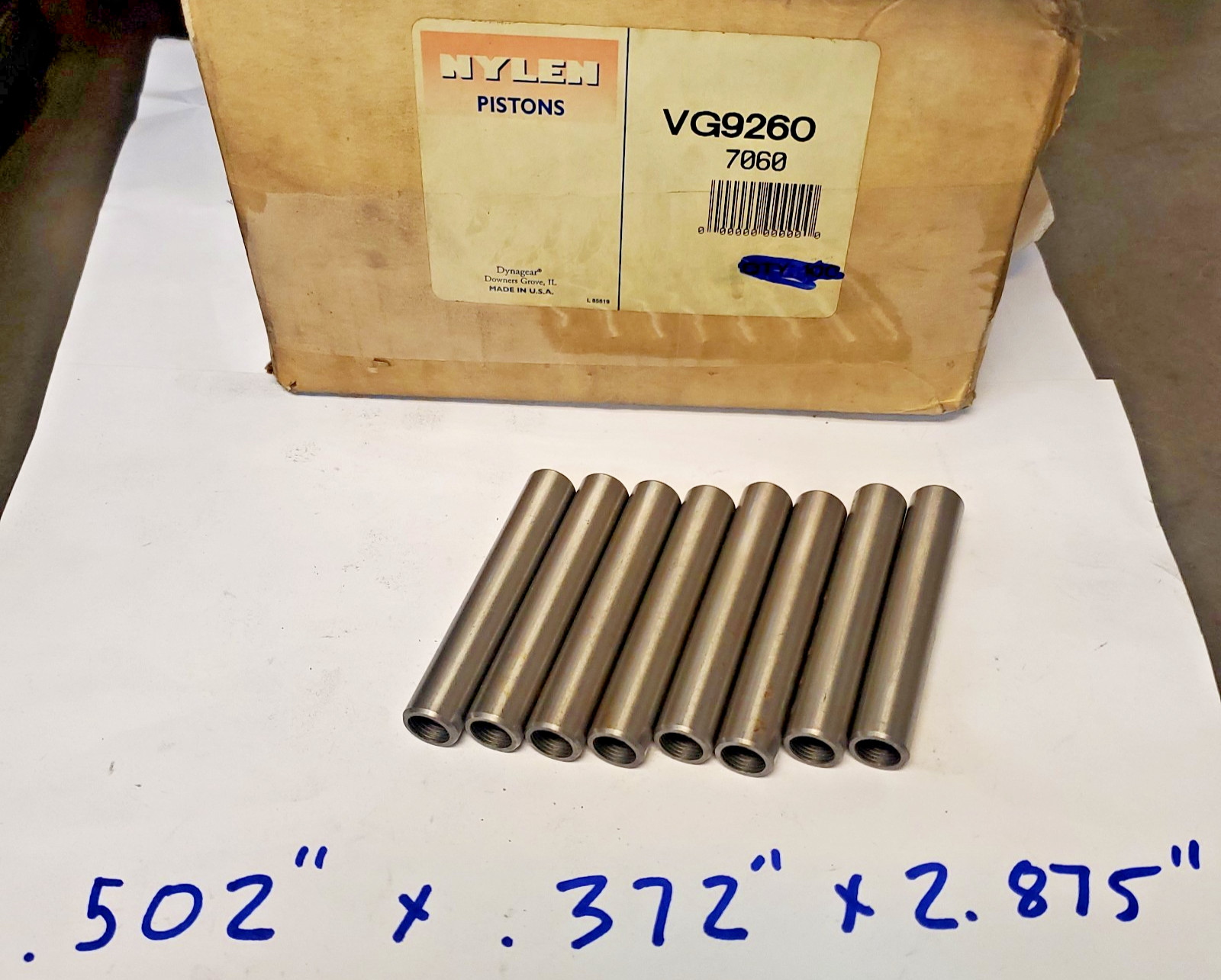 8 Valve Guides Set 3/8 Stem .502" OD 2.875" Intake Exhaust 58-65 Chevy 348 409