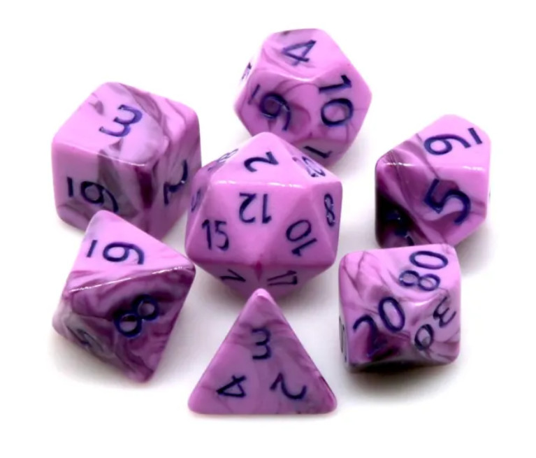 Blueberry Doom DnD Dice Set | Dungeons and Dragons | 7 Die RPG Poly Set d20