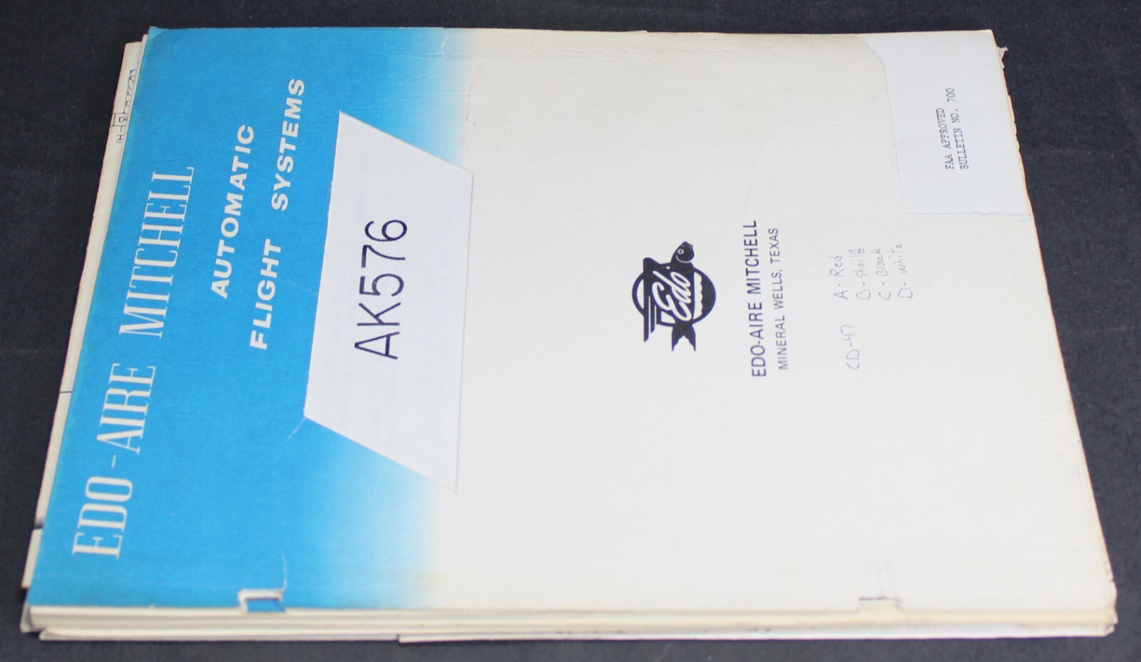 Edo-Aire Mitchell AK576 Automatic Flight Systems Service Manual - Vintage