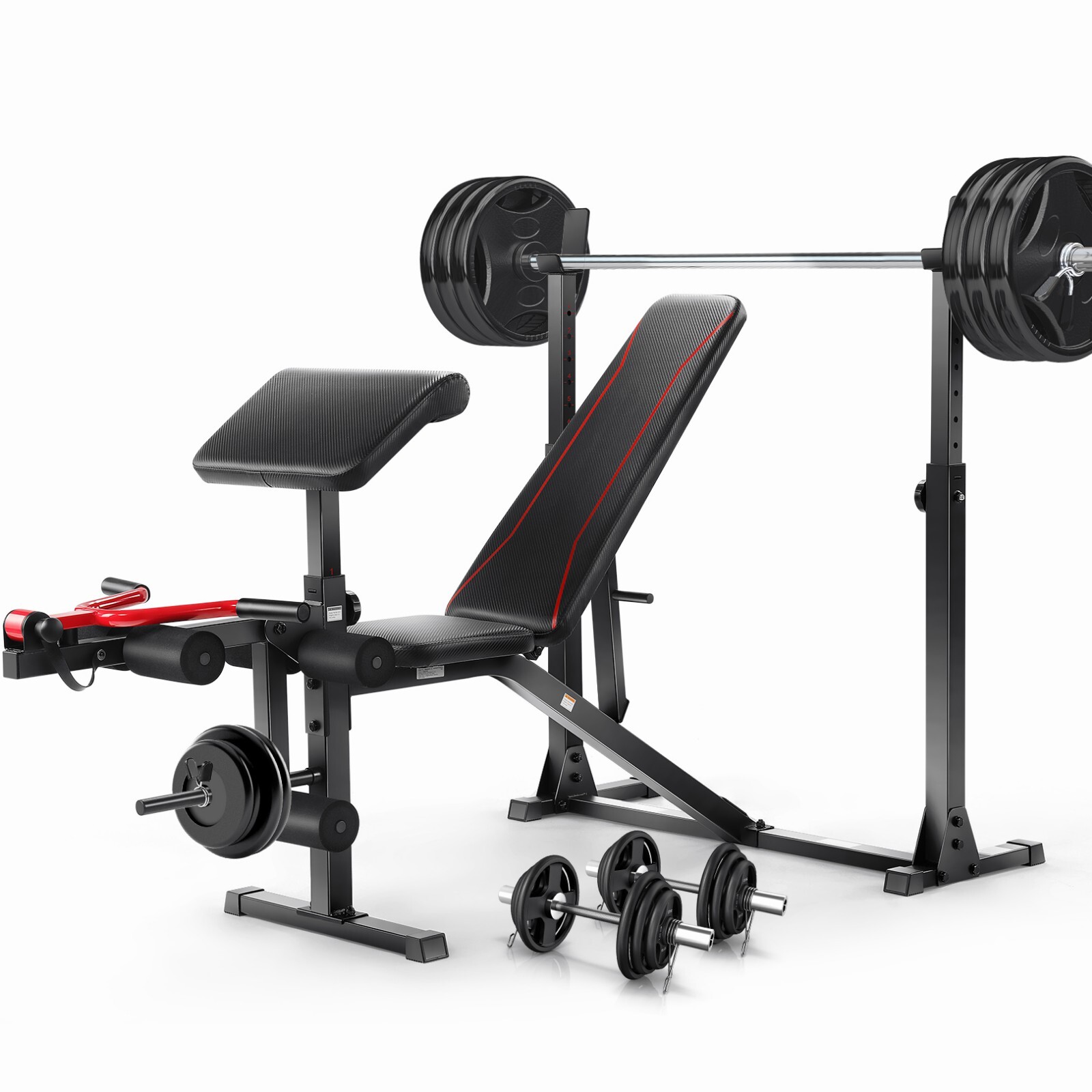Adjustable Weight Bench with Leg Extension and Curl Workout Benches for Home Gym