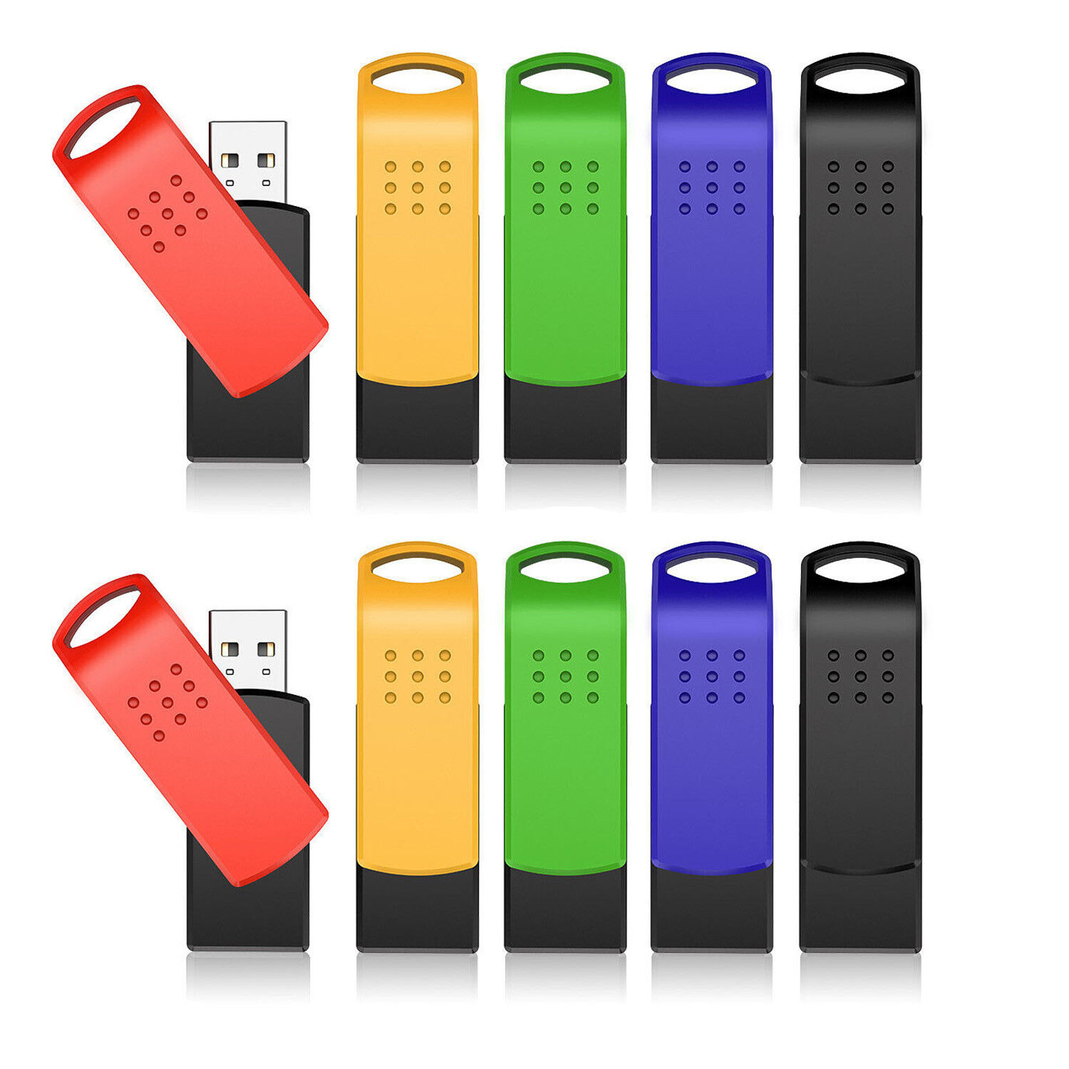 Mixed Color USB 2.0 16GB 10pcs Retractable Design USB Flash Drive Memory Sticks