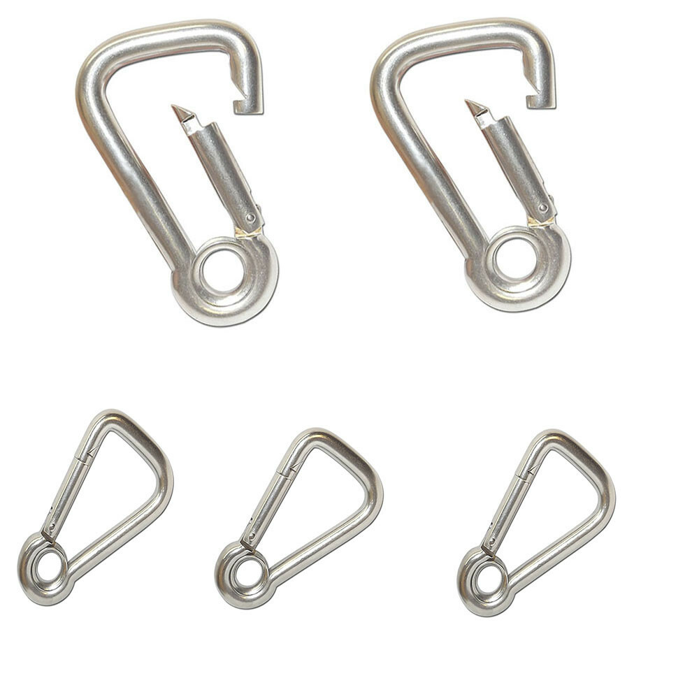 Carabiner Snap Hook w/ Eyelet Insert Boating 5PC 5/16'' Marine Stainless Steel