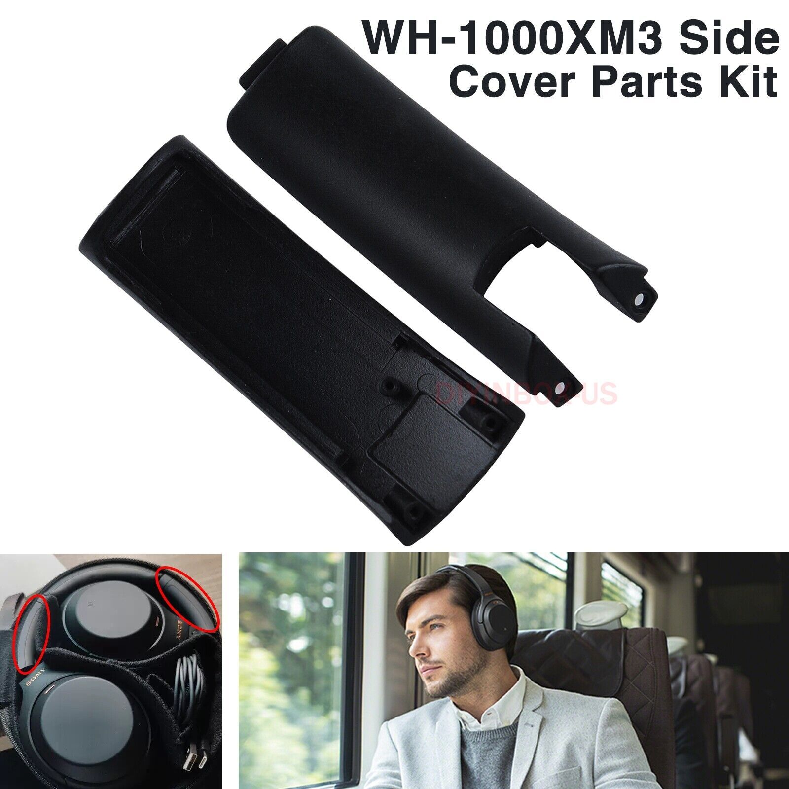 New Replace Side Cover Slider Part KIT for Sony WH1000XM3 WH-1000XM3 Headphones