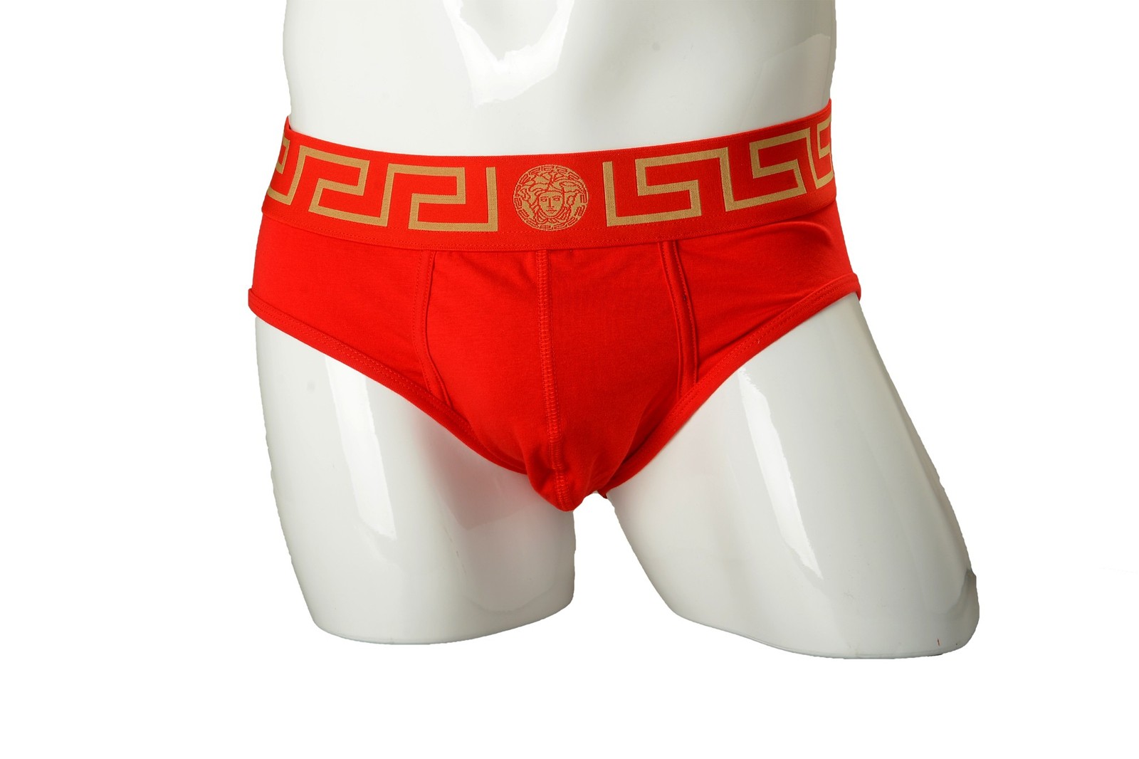 Versace Men's Red/Gold Border Low Rise Slip Underwear Versace Sz 4 US S IT 48