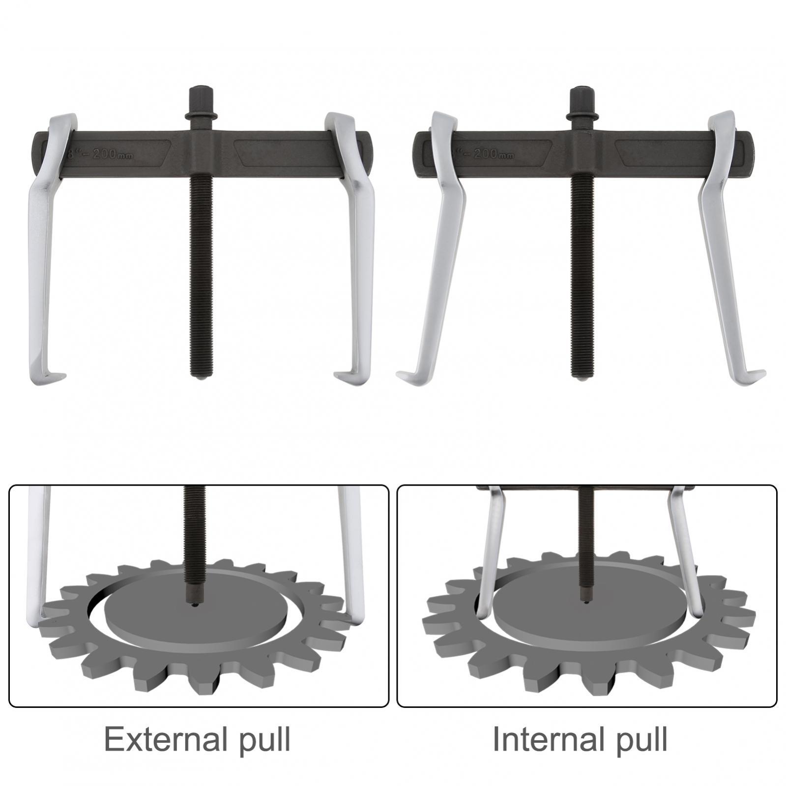8 Inch 2-Jaw Gear Puller Reversible for External Internal Pulling, Single Hook