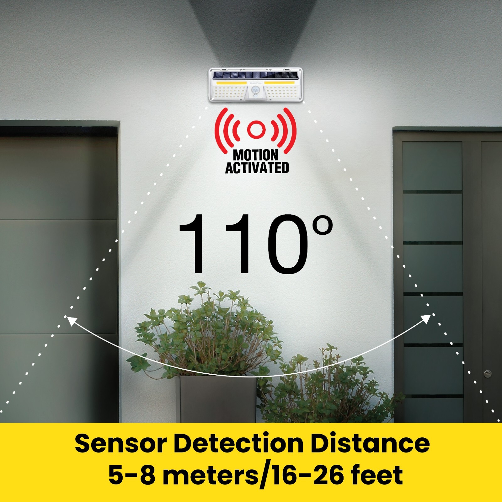 Bell + Howell Solar Bionic Outdoor with Motion Sensor XL Wall Light